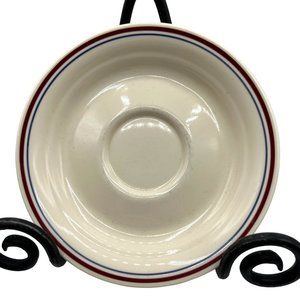 Corelle by Corning Vitrelle Abundance Pyroceram Red Blue Banded Saucers 5 Piece